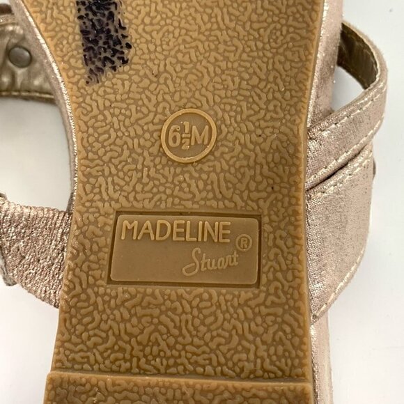 Madeline Stuart sandals 6.5 rose gold metallic floral toe ring costal granny - Picture 13 of 14